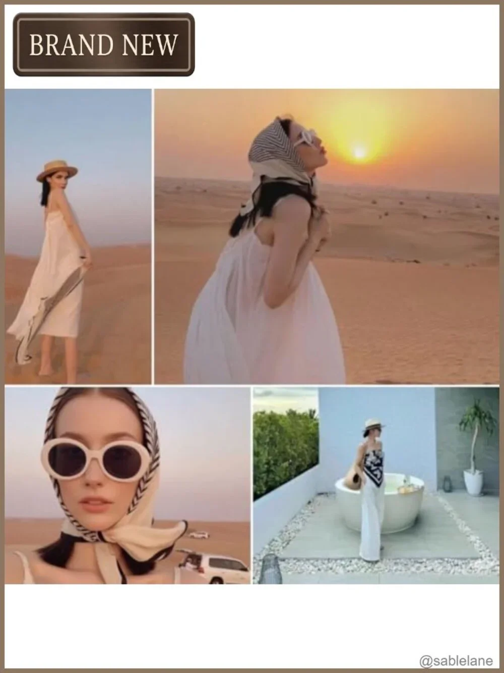 Silk Feeling Square Hair Scarf Bandana for Women 27.5